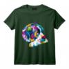 Saint Bernard coloré Chien géométrique mignon style pop art T-Shirt - Cadeau Original pour Amoureux des Chiens et Amateurs de Pop Art