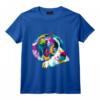 Saint Bernard coloré Chien géométrique mignon style pop art T-Shirt - Cadeau Original pour Amoureux des Chiens et Amateurs de Pop Art