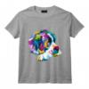 Saint Bernard coloré Chien géométrique mignon style pop art T-Shirt - Cadeau Original pour Amoureux des Chiens et Amateurs de Pop Art