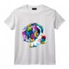 Saint Bernard coloré Chien géométrique mignon style pop art T-Shirt - Cadeau Original pour Amoureux des Chiens et Amateurs de Pop Art
