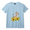 Femme Animal Mignon Girafe Cadeau Pour Une Fleuriste Tournesol T-Shirt avec Col en V - Idée Unique pour les Passionnées d'Animaux et de Girafes