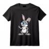 Lapin de Pâques Peace Hipster Kawaii Joyeuses Pâques T-Shirt - Design Original pour Chasse aux Œufs en Famille
