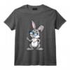 Lapin de Pâques Peace Hipster Kawaii Joyeuses Pâques T-Shirt - Design Original pour Chasse aux Œufs en Famille