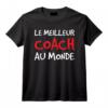 Tee Shirt Homme Manche Courte Humour Le Meilleur Coach T-Shirt Musculation - Cadeau Original pour Amateurs de Fitness