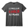 Tee Shirt Homme Manche Courte Humour Le Meilleur Coach T-Shirt Musculation - Cadeau Original pour Amateurs de Fitness