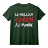 Tee Shirt Homme Manche Courte Humour Le Meilleur Coach T-Shirt Musculation - Cadeau Original pour Amateurs de Fitness