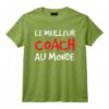 Tee Shirt Homme Manche Courte Humour Le Meilleur Coach T-Shirt Musculation - Cadeau Original pour Amateurs de Fitness