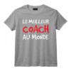 Tee Shirt Homme Manche Courte Humour Le Meilleur Coach T-Shirt Musculation - Cadeau Original pour Amateurs de Fitness