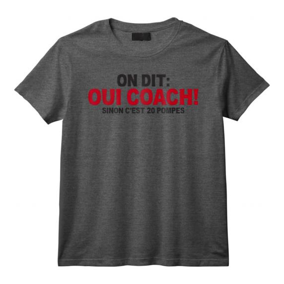 On dit oui coach! sinon c'est 20 pompes T-Shirt - Cadeau Humoristique pour Coach Sportif - Idée Originale d'Anniversaire On dit oui coach! sinon c'est 20 pompes T-Shirt - Cadeau Humoristique pour Coach Sportif - Idée Originale d'Anniversaire