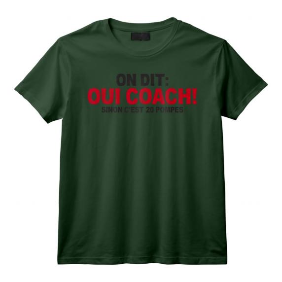 On dit oui coach! sinon c'est 20 pompes T-Shirt - Cadeau Humoristique pour Coach Sportif - Idée Originale d'Anniversaire On dit oui coach! sinon c'est 20 pompes T-Shirt - Cadeau Humoristique pour Coach Sportif - Idée Originale d'Anniversaire