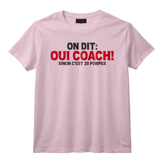 On dit oui coach! sinon c'est 20 pompes T-Shirt - Cadeau Humoristique pour Coach Sportif - Idée Originale d'Anniversaire On dit oui coach! sinon c'est 20 pompes T-Shirt - Cadeau Humoristique pour Coach Sportif - Idée Originale d'Anniversaire