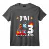 Enfant Cadeau Anniversaire 3 ans Garçon Pompier Brigade des Sapeurs-Pompiers T-Shirt - Idée Originale pour Fan de Pompiers