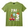 Enfant Cadeau Anniversaire 3 ans Garçon Pompier Brigade des Sapeurs-Pompiers T-Shirt - Idée Originale pour Fan de Pompiers