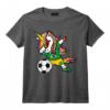 Unicorn Dabbing Licorne Brésil Football Drapeau Brésilien T-Shirt - Design Mignon pour les Fans de Football - Idée Cadeau pour Joueurs - Disponible pour Anniversaire ou Noël