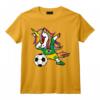 Unicorn Dabbing Licorne Brésil Football Drapeau Brésilien T-Shirt - Design Mignon pour les Fans de Football - Idée Cadeau pour Joueurs - Disponible pour Anniversaire ou Noël