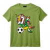 Unicorn Dabbing Licorne Brésil Football Drapeau Brésilien T-Shirt - Design Mignon pour les Fans de Football - Idée Cadeau pour Joueurs - Disponible pour Anniversaire ou Noël