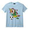Unicorn Dabbing Licorne Brésil Football Drapeau Brésilien T-Shirt - Design Mignon pour les Fans de Football - Idée Cadeau pour Joueurs - Disponible pour Anniversaire ou Noël