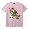 Unicorn Dabbing Licorne Brésil Football Drapeau Brésilien T-Shirt - Design Mignon pour les Fans de Football - Idée Cadeau pour Joueurs - Disponible pour Anniversaire ou Noël