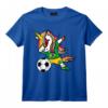 Unicorn Dabbing Licorne Brésil Football Drapeau Brésilien T-Shirt - Design Mignon pour les Fans de Football - Idée Cadeau pour Joueurs - Disponible pour Anniversaire ou Noël