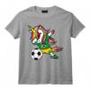 Unicorn Dabbing Licorne Brésil Football Drapeau Brésilien T-Shirt - Design Mignon pour les Fans de Football - Idée Cadeau pour Joueurs - Disponible pour Anniversaire ou Noël