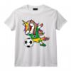 Unicorn Dabbing Licorne Brésil Football Drapeau Brésilien T-Shirt - Design Mignon pour les Fans de Football - Idée Cadeau pour Joueurs - Disponible pour Anniversaire ou Noël