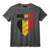 Drapeau Belgique - Tenue Vacances avec Cœur - T-Shirt pour Supporter l'Équipe Nationale