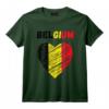 Drapeau Belgique - Tenue Vacances avec Cœur - T-Shirt pour Supporter l'Équipe Nationale