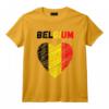 Drapeau Belgique - Tenue Vacances avec Cœur - T-Shirt pour Supporter l'Équipe Nationale