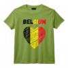 Drapeau Belgique - Tenue Vacances avec Cœur - T-Shirt pour Supporter l'Équipe Nationale
