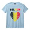 Drapeau Belgique - Tenue Vacances avec Cœur - T-Shirt pour Supporter l'Équipe Nationale