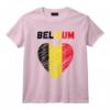 Drapeau Belgique - Tenue Vacances avec Cœur - T-Shirt pour Supporter l'Équipe Nationale