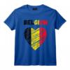 Drapeau Belgique - Tenue Vacances avec Cœur - T-Shirt pour Supporter l'Équipe Nationale