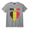 Drapeau Belgique - Tenue Vacances avec Cœur - T-Shirt pour Supporter l'Équipe Nationale