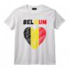 Drapeau Belgique - Tenue Vacances avec Cœur - T-Shirt pour Supporter l'Équipe Nationale
