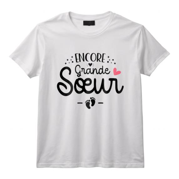 T-shirt Annonce Grossesse 'Je Vais Encore Être Grande Sœur 2026' - Cadeau Fratrie, Humour